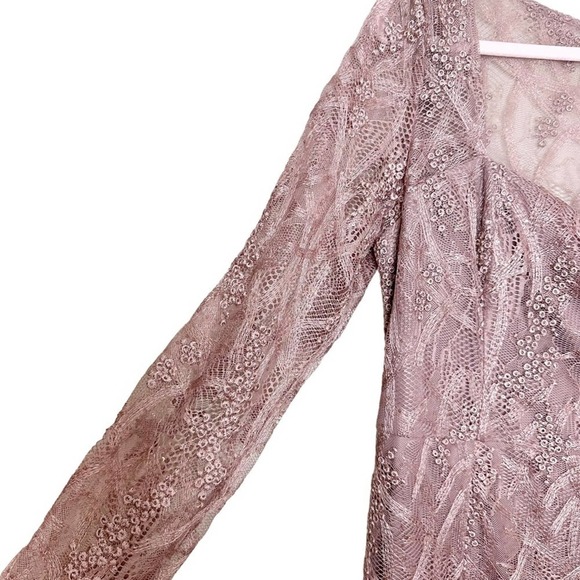 NWT Js Collection Formal Pink Wisteria Sz 14 Giovanna Column Gown - Picture 12 of 14